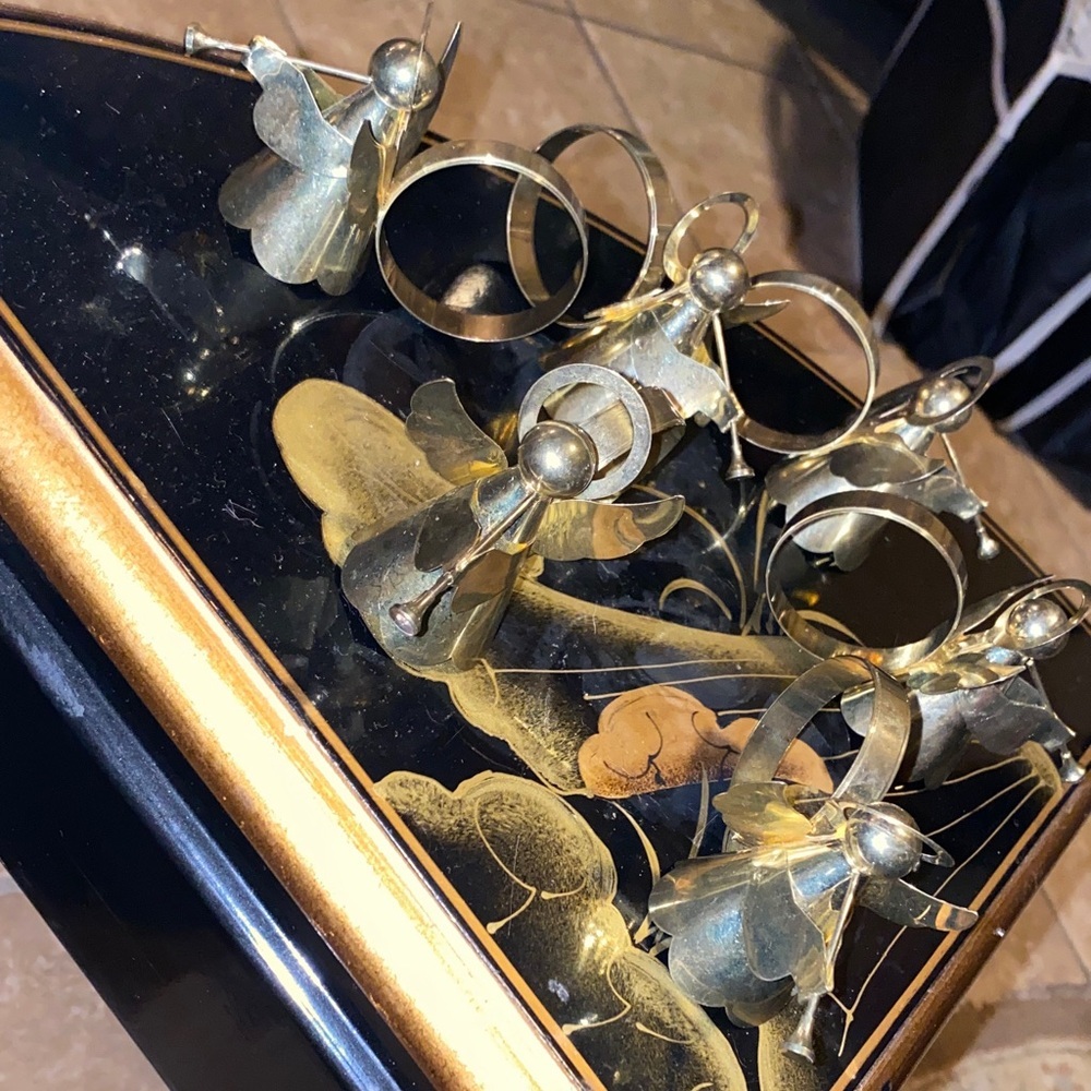 Gold Angel Napkin Rings Set of 6